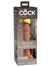 6\" DUAL DENSITY SILICONE COCK - TAN
